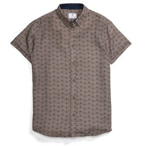 Vustra Almond Floral Print Shirt Men’s M Sustainable Button Down NWT